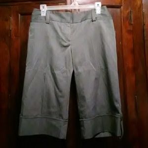 Grey striped office shorts